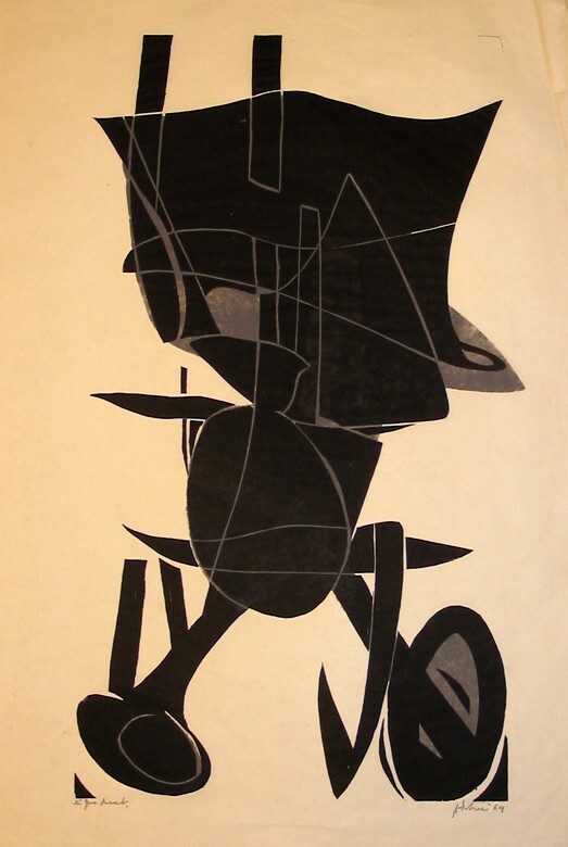 Figuur in zwart en grijs